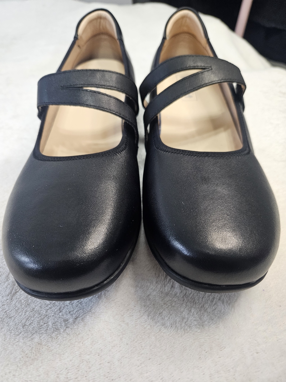Propet Black Mary Jane Flats with Cross Strap